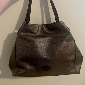 Coach Brown Pebbled Leather Hobo Shoulder Bag